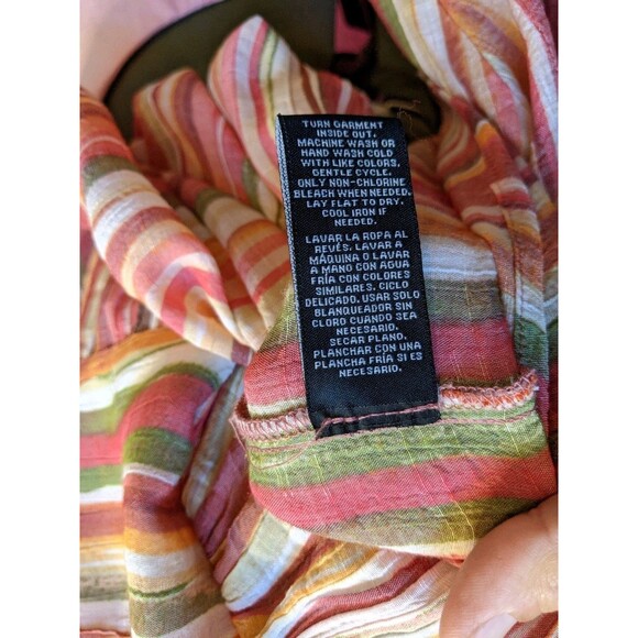 Zac & Rachel Button Down Striped Tunic Blouse XL Lightweight Office Modest Work - Picture 9 of 12